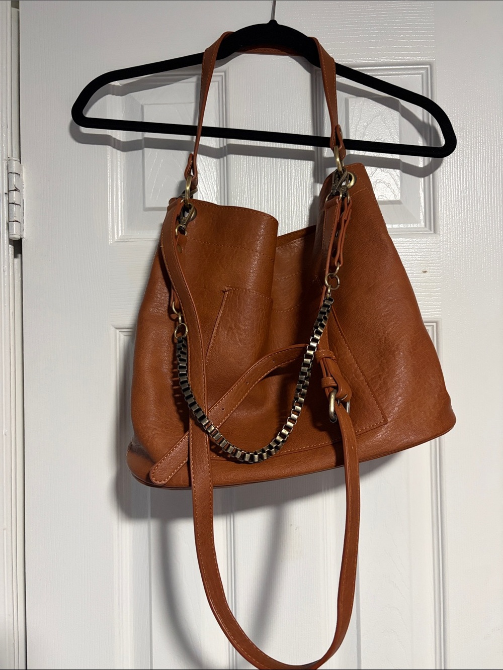 Stylish Women's Brown Faux Leather Tote Bag